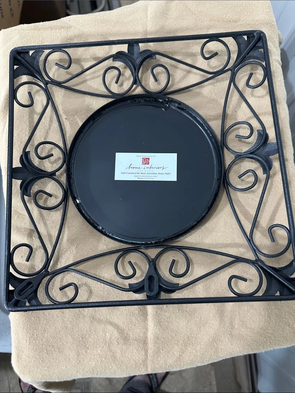Set of 3 Decorative Black Wall Mirror with Scrollwork Frame